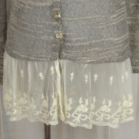 Altar'd State A'REVE Boho Cardigan Lace Hem Sz. S - Picture 3 of 9